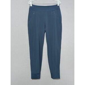 Athleta Jogger Pants Women’s 6 Teal Blue Green Front Zip Pockets